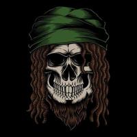 Skull dreadlocks vector illustration