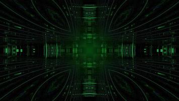 Illustration 3 d du cyberespace sombre avec des lignes brillantes video