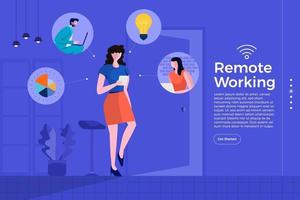 Remote Office working vector