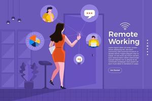 Remote Office working vector