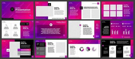 Presentation template set vector