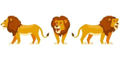 Lion in different poses. vector