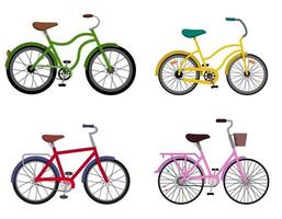 Set of different bycicles. vector