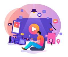 marketing de video vlog vector