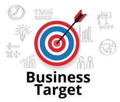 Arrow hitting the target, business target vector