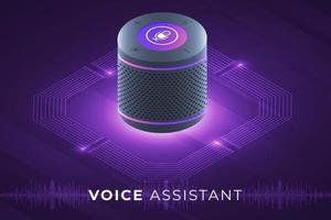 Voice assistant internet of things vector
