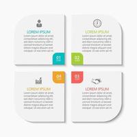 Square Shape Modern Business Infographic Template With 4 Options vector