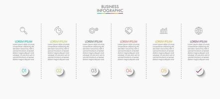 Modern Infographic Connection Template With 6 Options vector