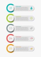 Infographics Icons Step With 5 Options vector