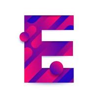 Alphabet letter with abstract gradient background. Letter E vector