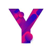 Alphabet letter with abstract gradient background. Letter Y vector