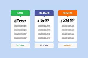 UI User Interface Price List vector