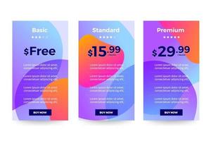 UI User Interface Price List vector