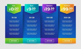 UI User Interface Price List vector