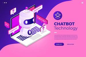 Artificial intelligence chatbot technology vector