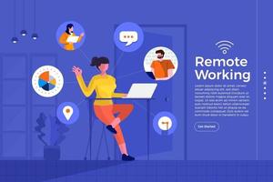 Remote Office working vector