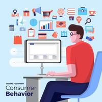 Consumer behavior analysis icons vector