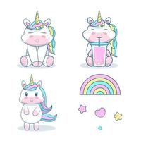 Unicorn Stickers Set 5171542 Vector Art at Vecteezy