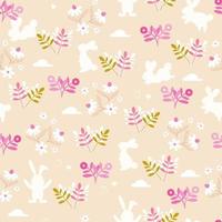 Cute rabbit seamless pattern vector