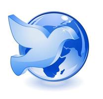 dove with globe icon vector