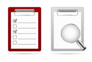 checklist magnifying glass icon vector