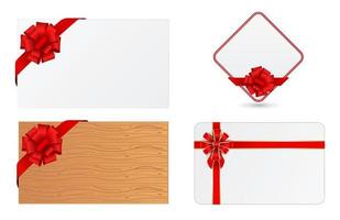 card with red bow vector