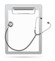 clipboad with stethoscope vector