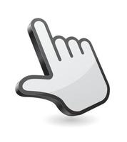 computer hand pointer cursor 3d vector icon