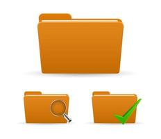 paper folder file with checkmark and zoom glass icon vector