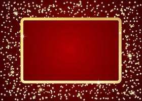 gold frame on red background vector