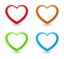 heart shape frame set vector