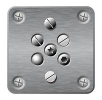 metal plate with screw icons vector