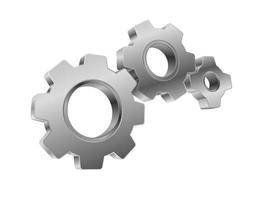 metal gears 3d icon vector
