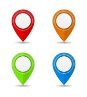 pin map location marker 3d icon set vector