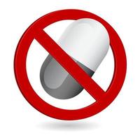 pills forbidden warning sign 3d icon vector