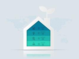 green house, eco friendly infographics vector