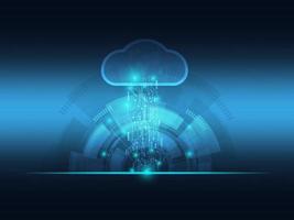 abstract futuristic blue cloud and big data technology background vector