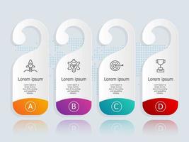 abstract horizontal label infographics with business icons vector