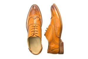 Brown leather shoes photo