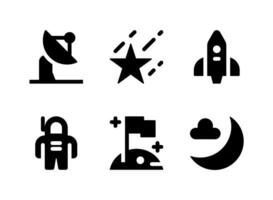 Simple Set of Space Related Vector Solid Icons