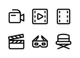 simple conjunto de iconos de líneas vectoriales relacionadas con el entretenimiento vector