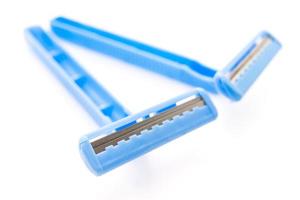 Razors on white background photo