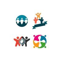 compromiso trabajo en equipo juntos ilustración de negocios conjunto de logotipos vector