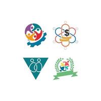 Commitment Teamwork Together Business Illustration Logo Set vector
