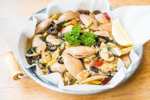 Fried clams with white wine photo