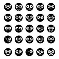 linda colección de emoticonos vector