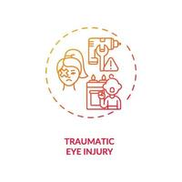 Traumatic eye injury concept icon vector