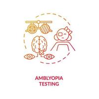 Amblyopia testing concept icon vector