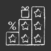 More points and rewards chalk white icon on black background vector