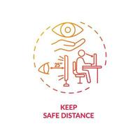 Keep safe distance concept icon vector